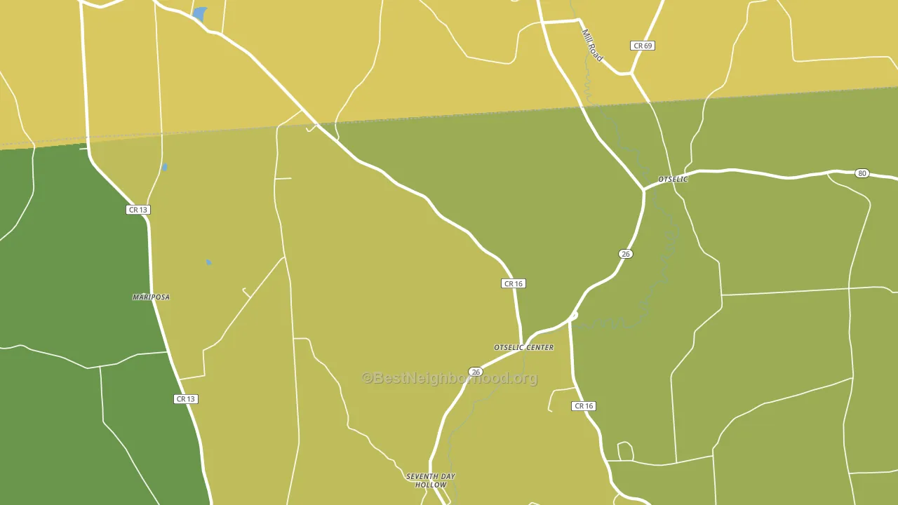 Otselic Center, NY block-group voter-turnout map