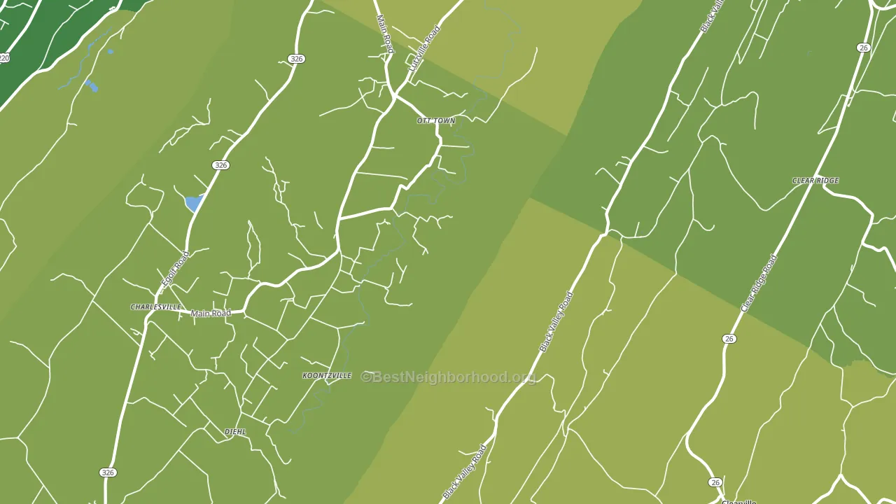 Ott Town, PA block-group voter-turnout map