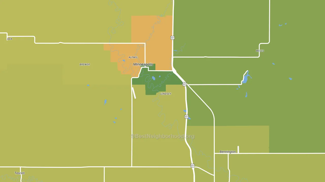 Ottawa County, KS block-group voter-turnout map