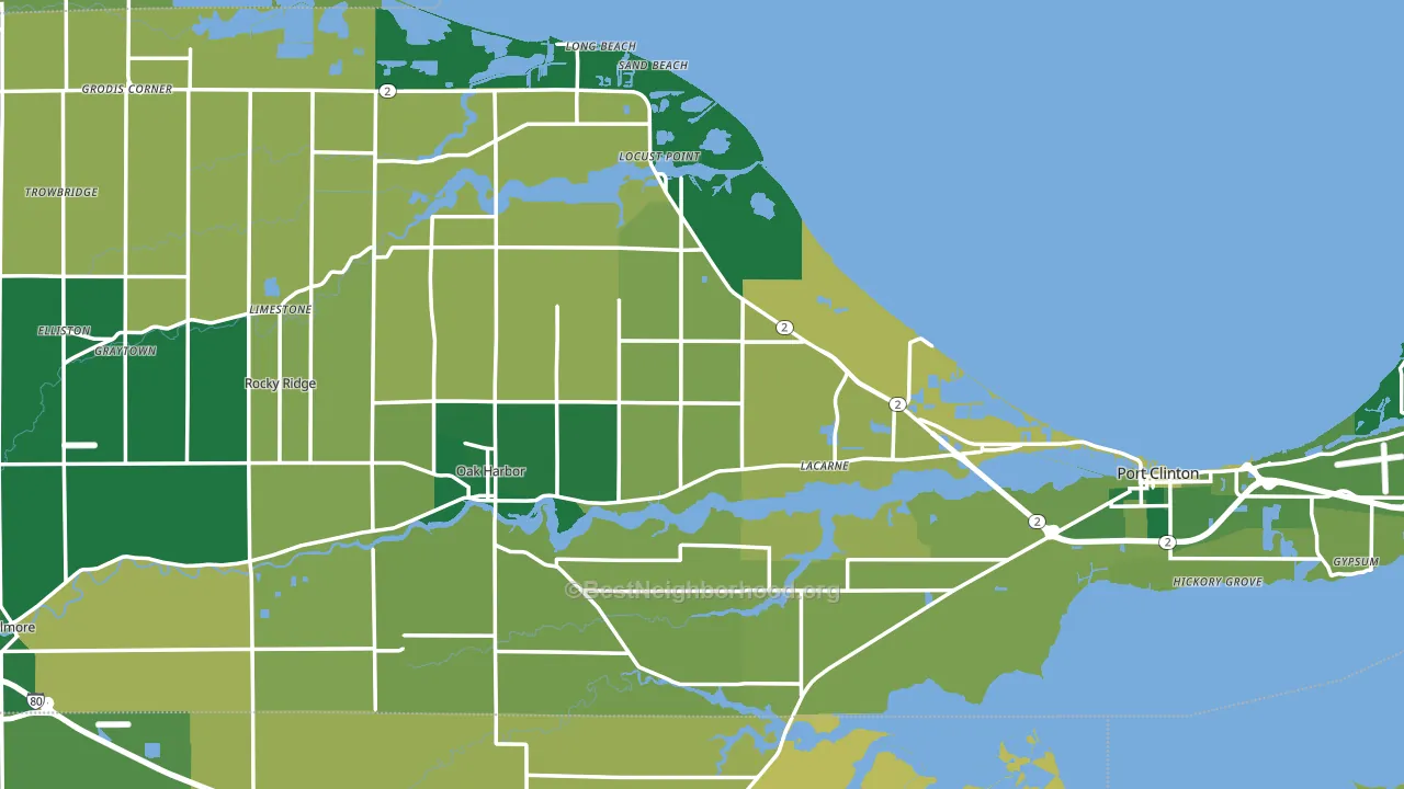 Ottawa County, OH block-group voter-turnout map