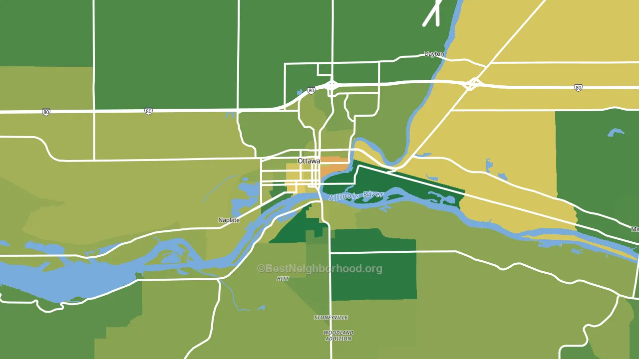 Ottawa, IL block-group voter-turnout map