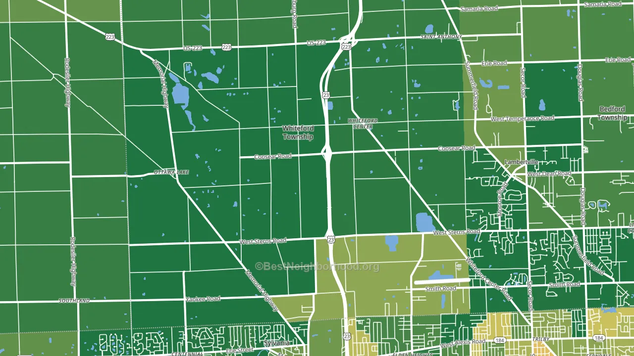 Ottawa Lake, MI block-group voter-turnout map