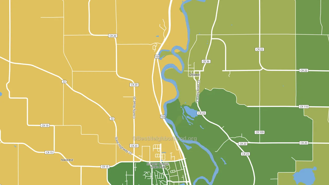 Ottawa, MN block-group voter-turnout map
