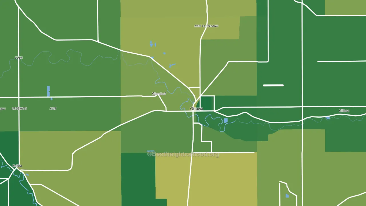 Ottawa, OH block-group voter-turnout map