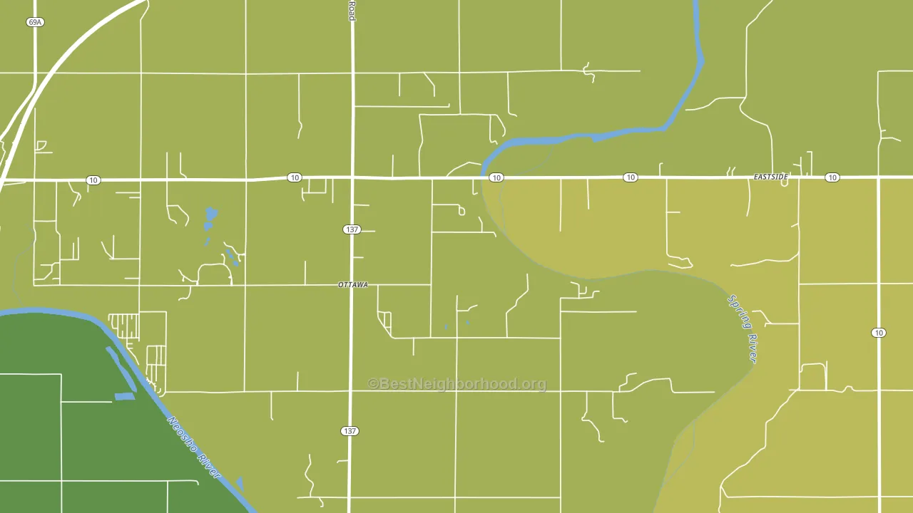 Ottawa, OK block-group voter-turnout map