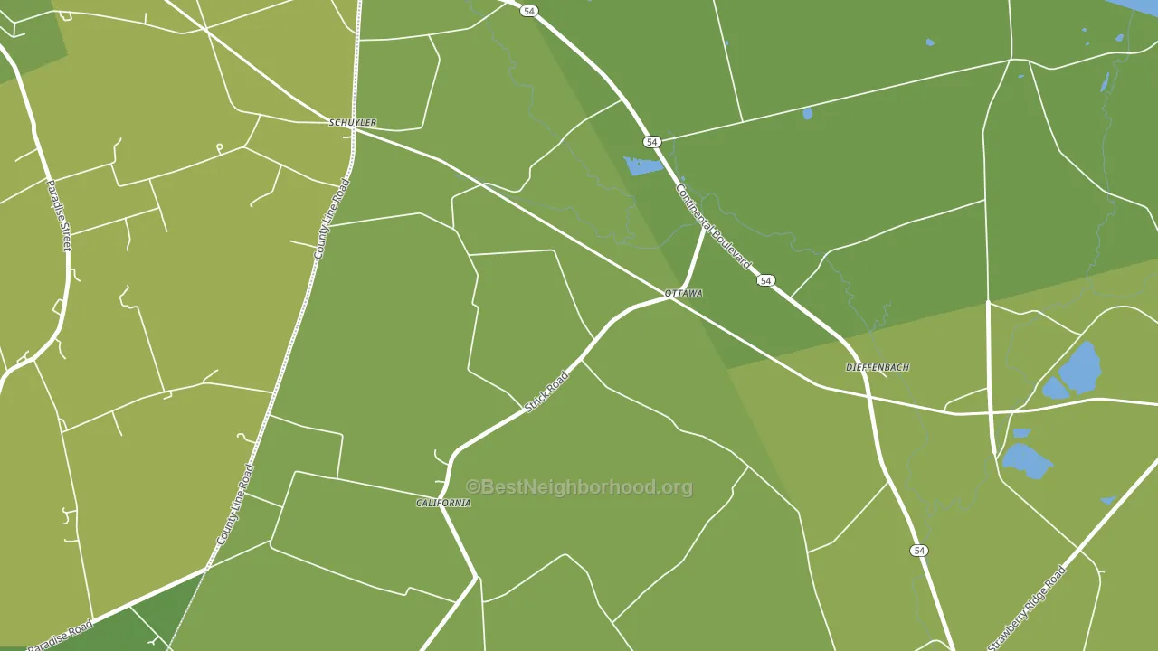 Ottawa, PA block-group voter-turnout map
