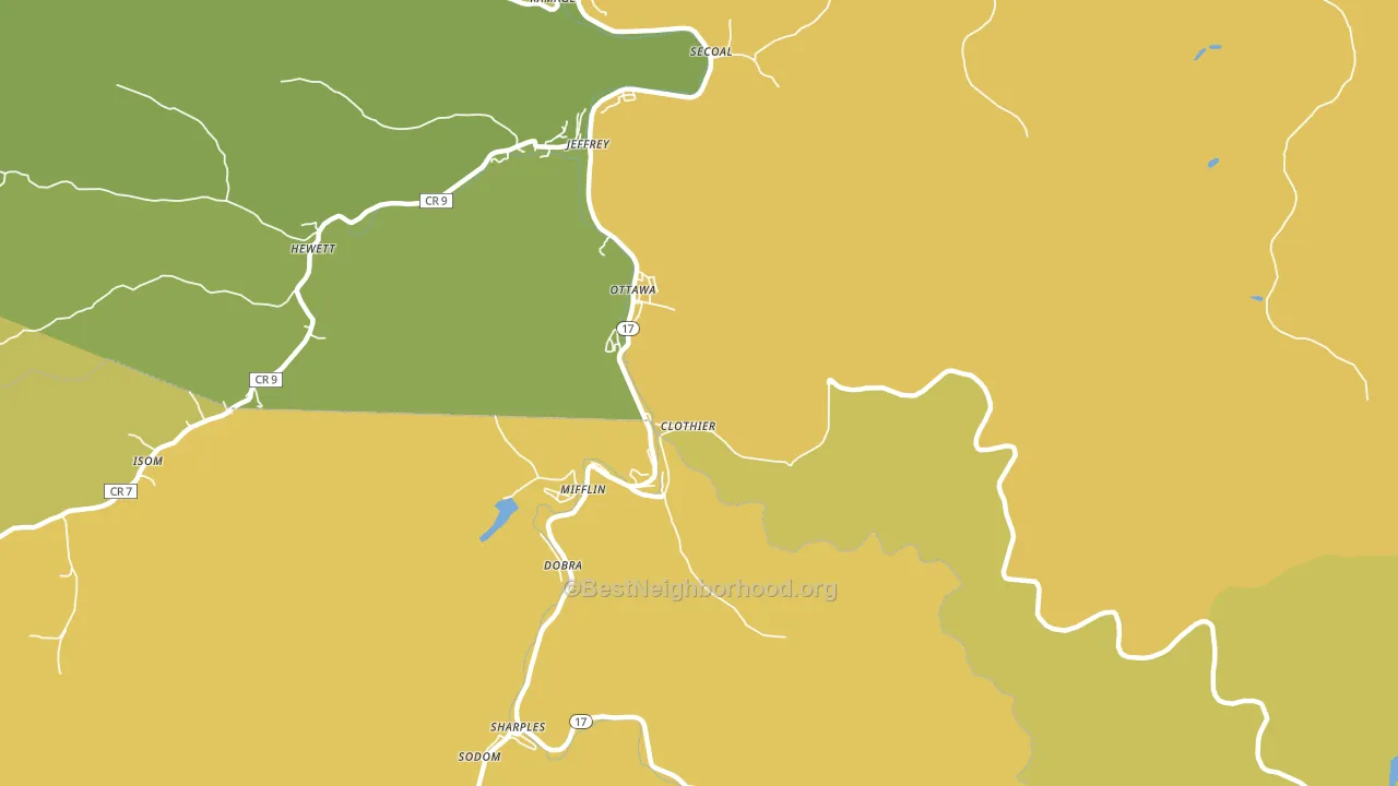 Ottawa, WV block-group voter-turnout map