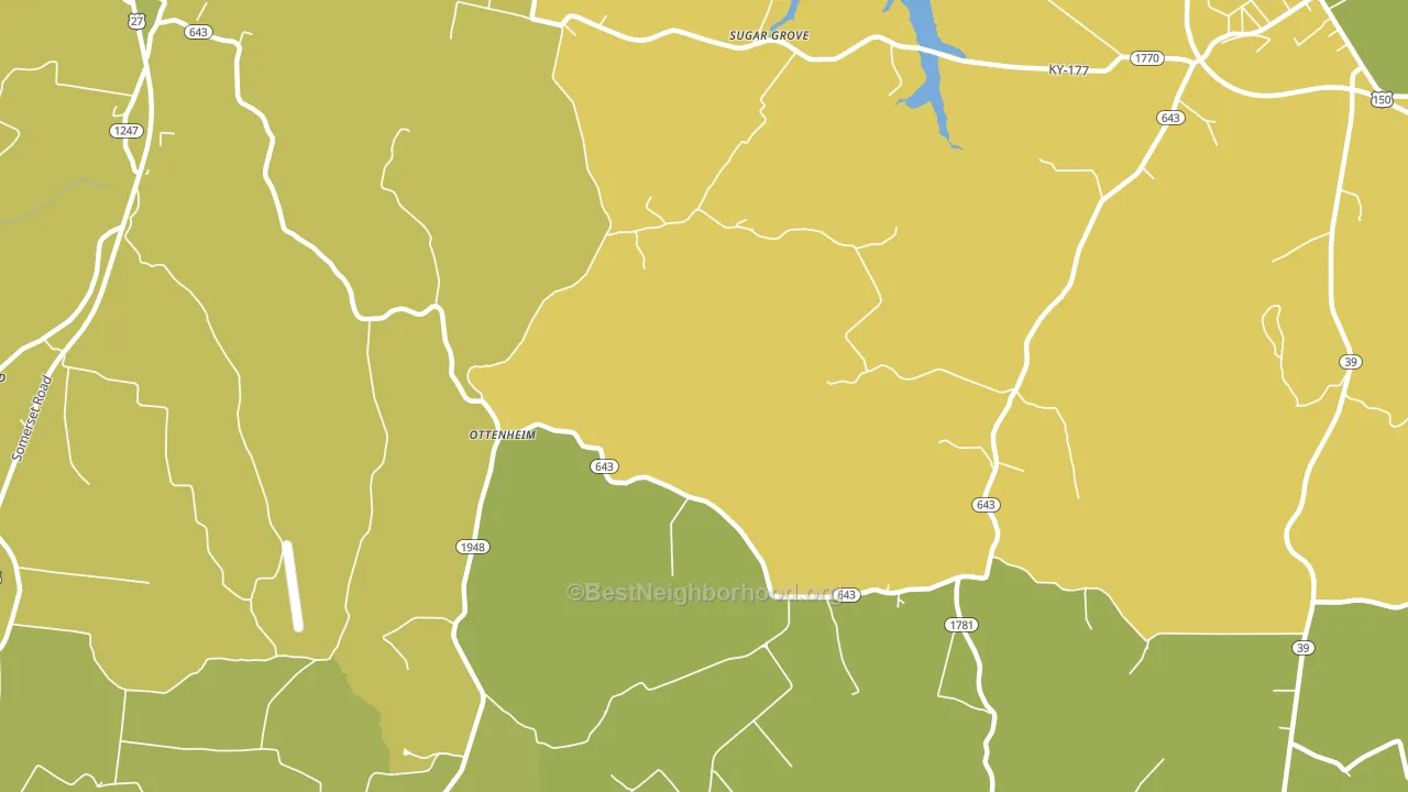 Ottenheim, KY block-group voter-turnout map