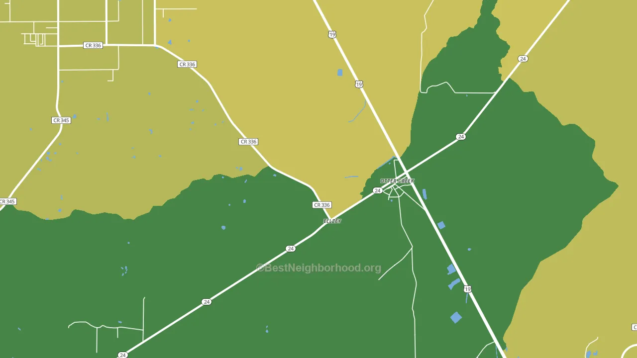 Otter Creek, FL block-group voter-turnout map