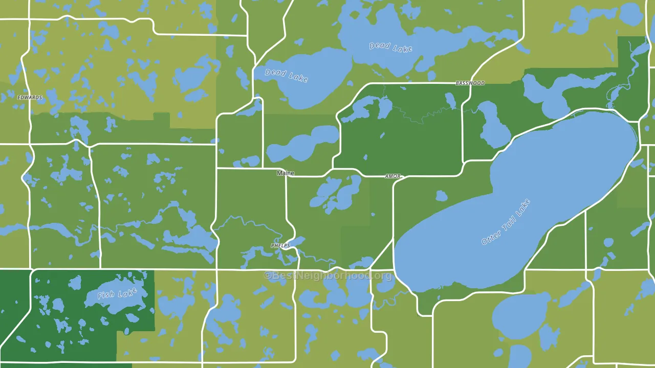 Otter Tail County, MN block-group voter-turnout map