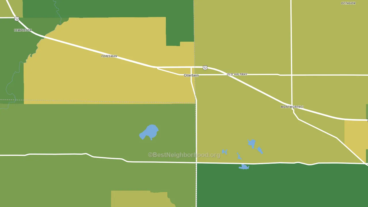 Otterbein, IN block-group voter-turnout map