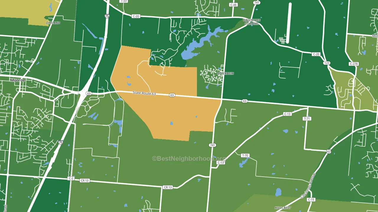 Otterbein, OH block-group voter-turnout map