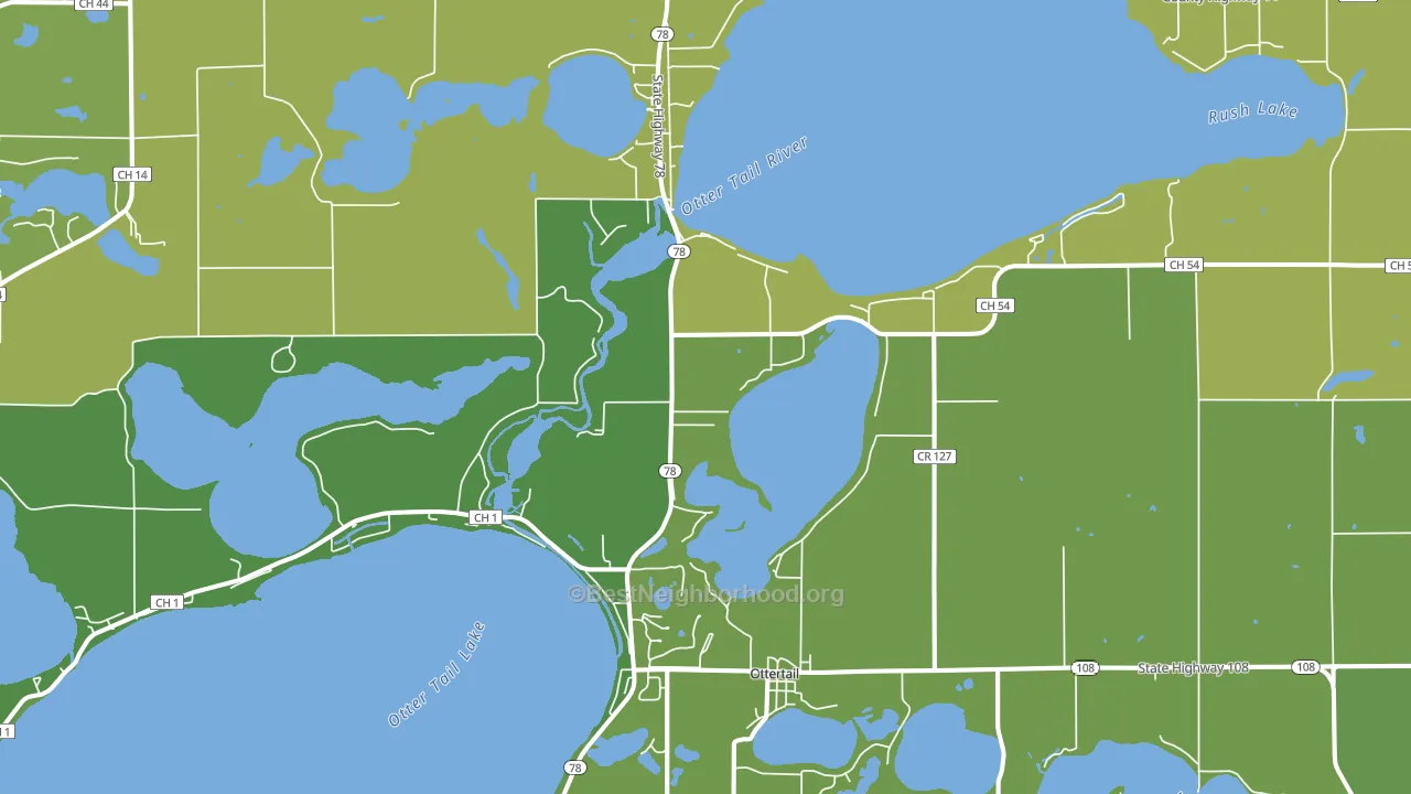 Ottertail, MN block-group voter-turnout map