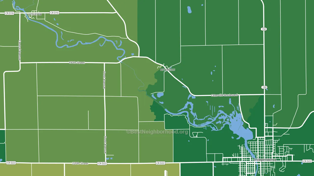 Otterville, IA block-group voter-turnout map