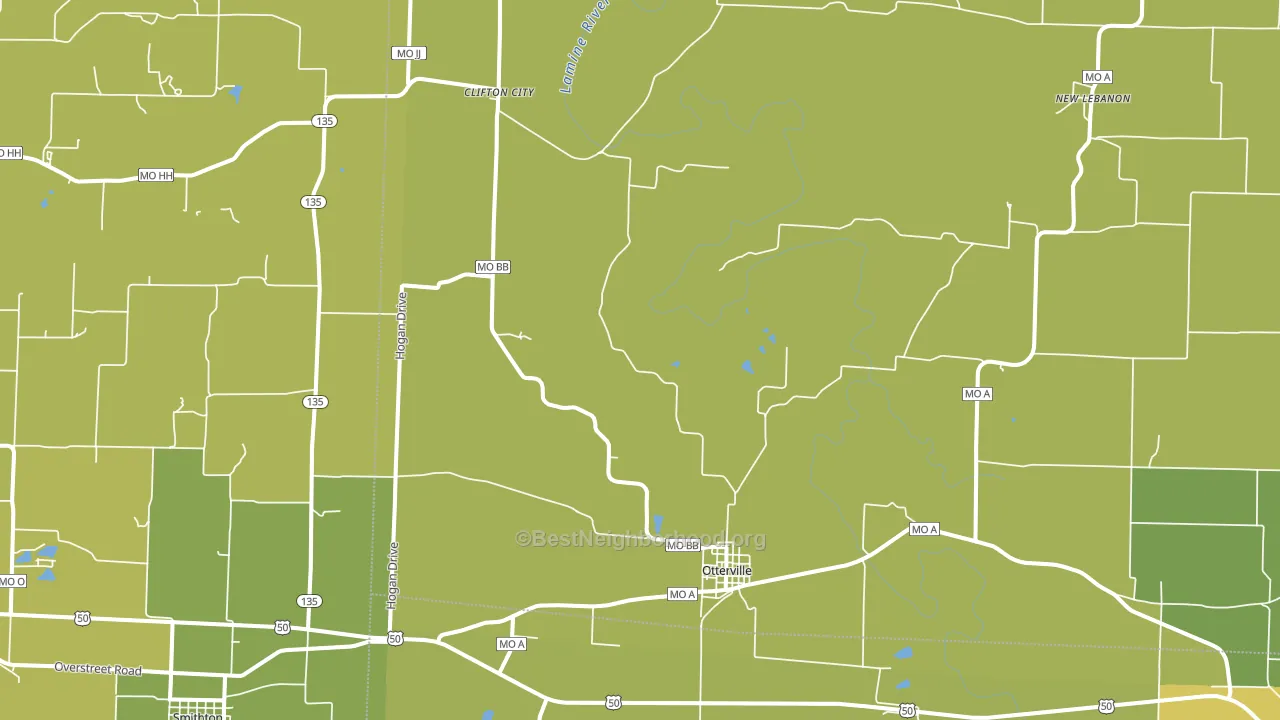 Otterville, MO block-group voter-turnout map