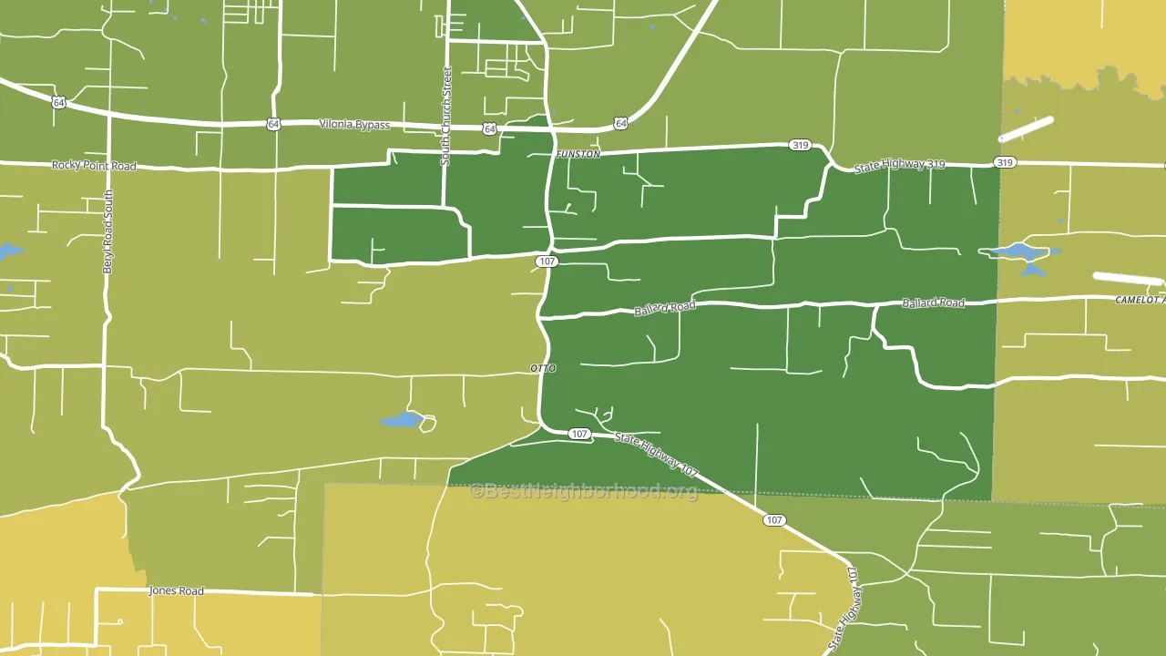 Otto, AR block-group voter-turnout map