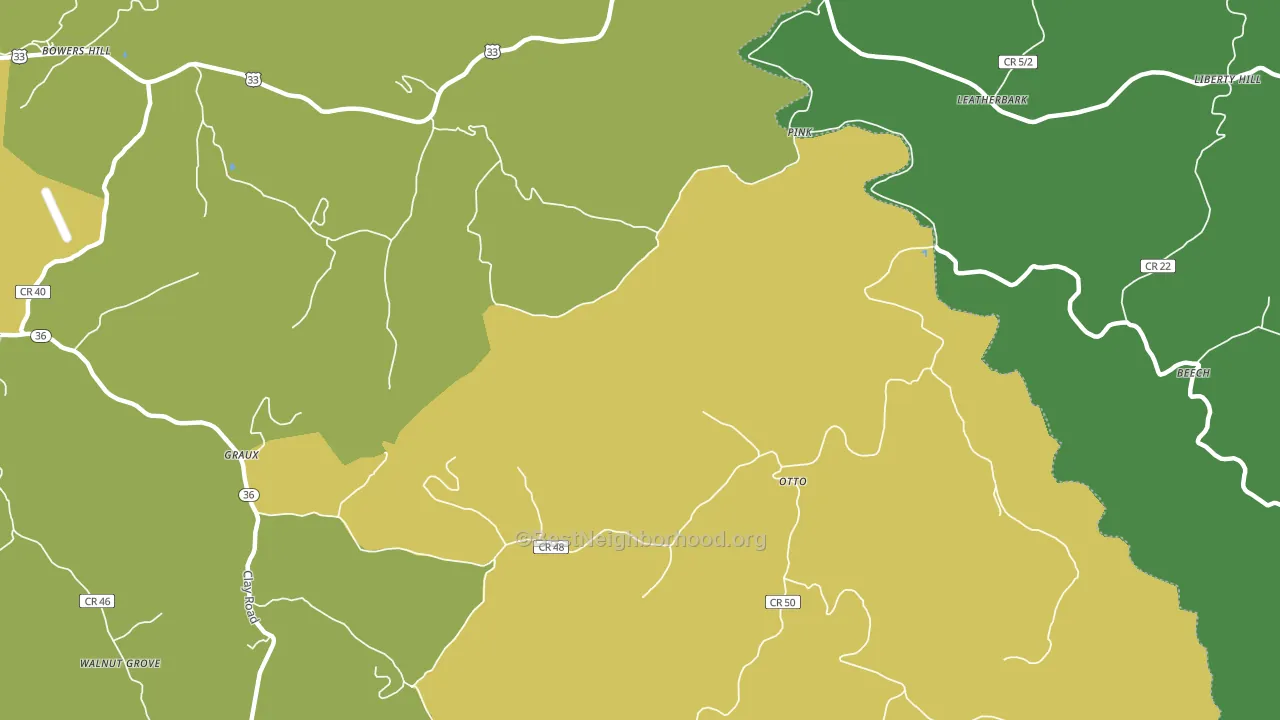 Otto, WV block-group voter-turnout map