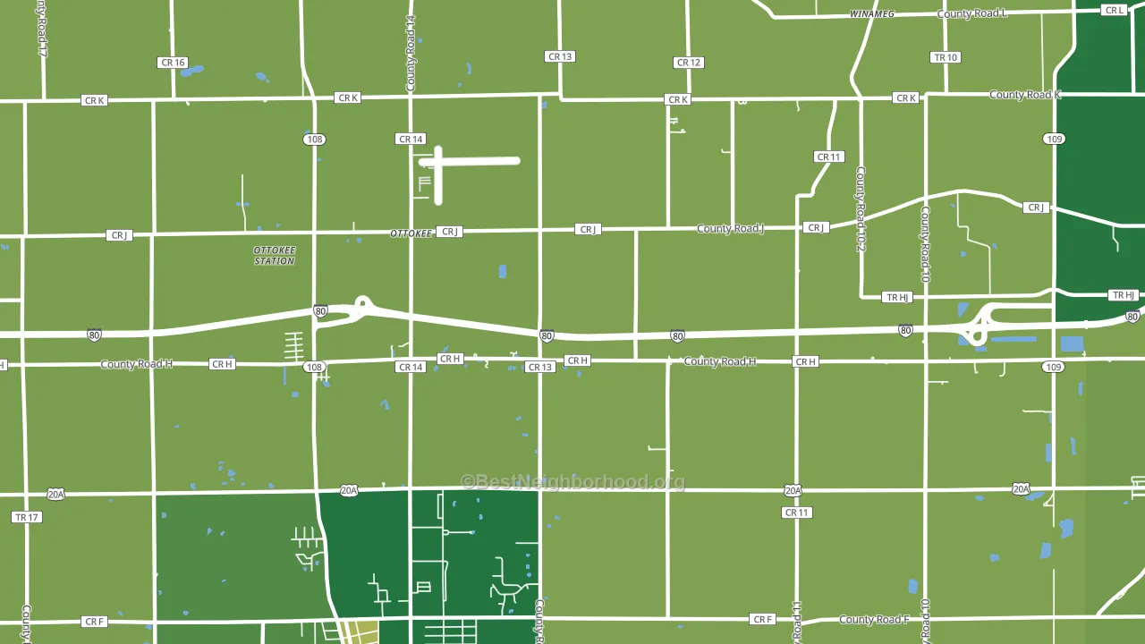 Ottokee, OH block-group voter-turnout map