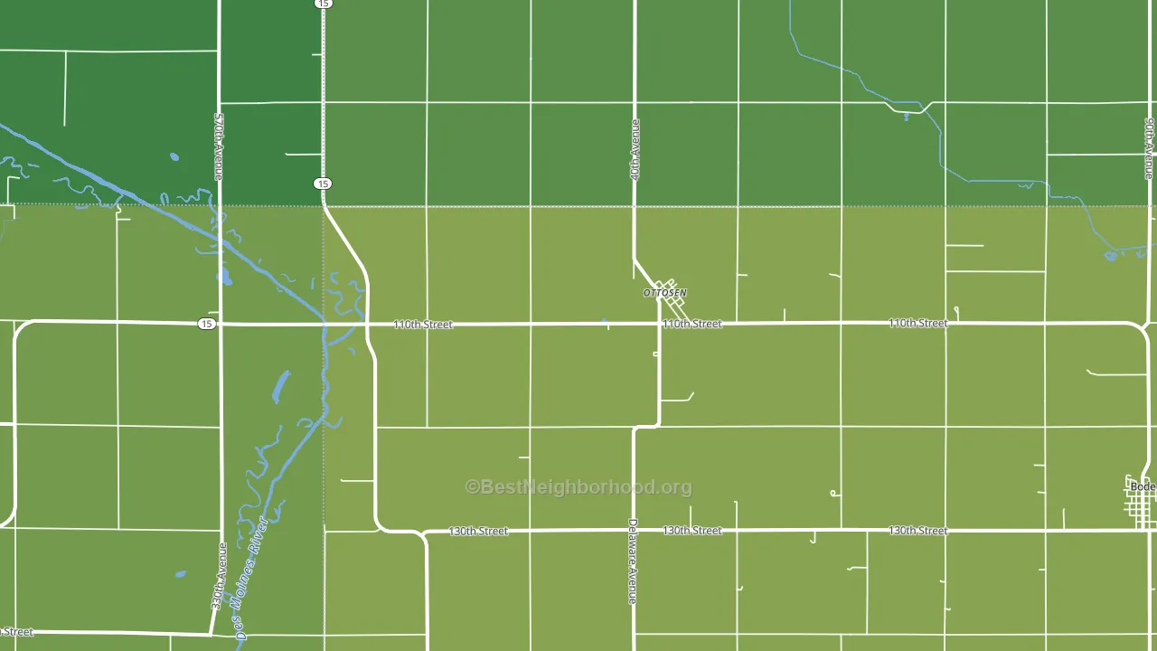 Ottosen, IA block-group voter-turnout map