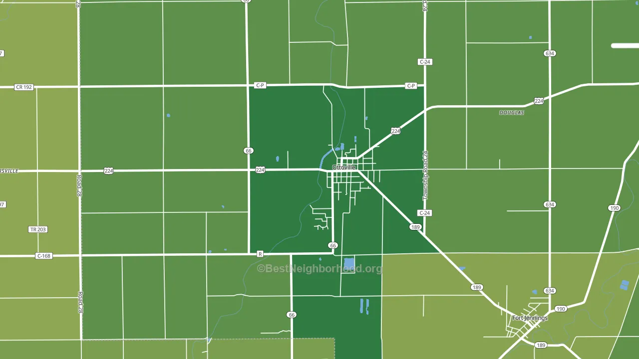 Ottoville, OH block-group voter-turnout map