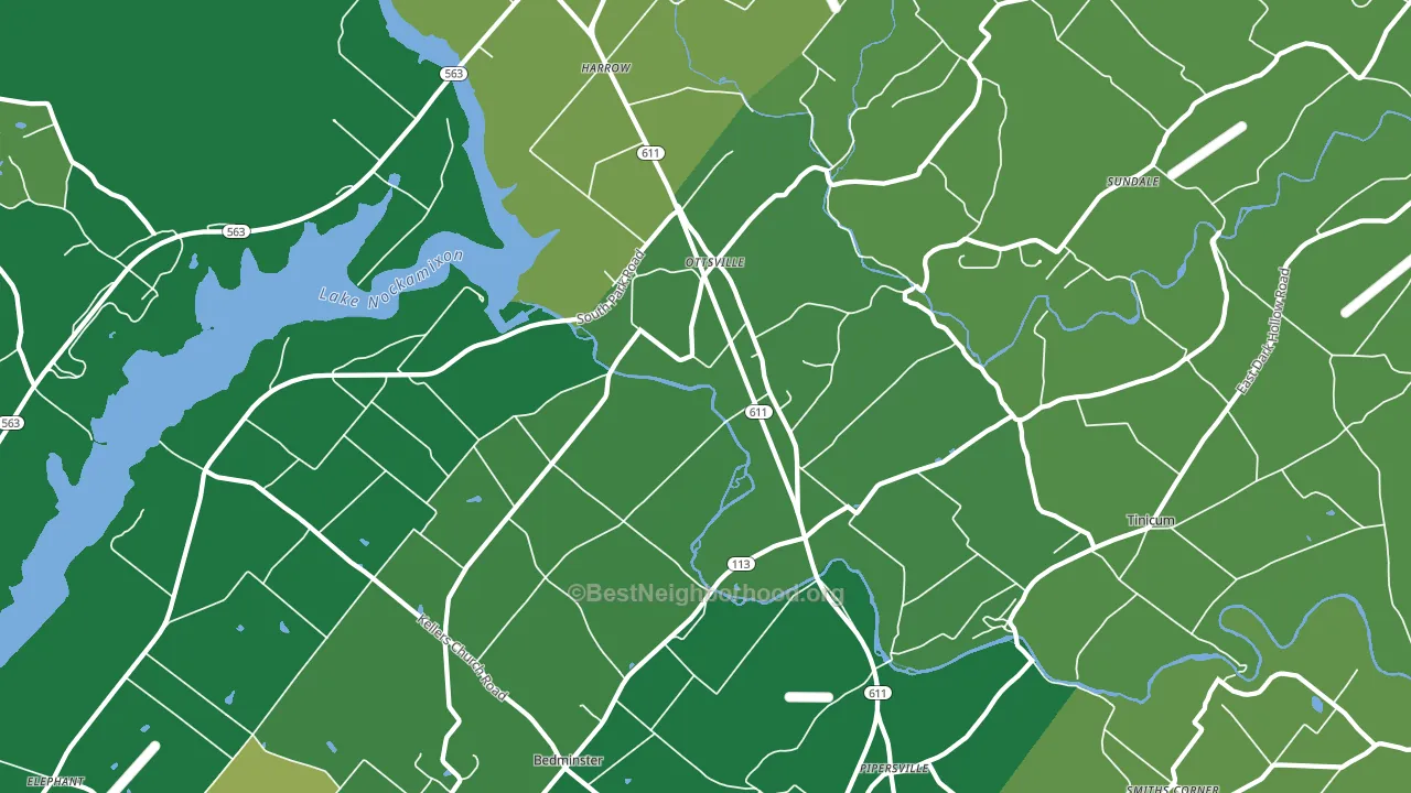Ottsville, PA block-group voter-turnout map