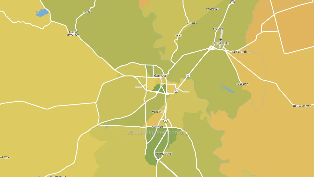 Ouachita County, AR block-group voter-turnout map