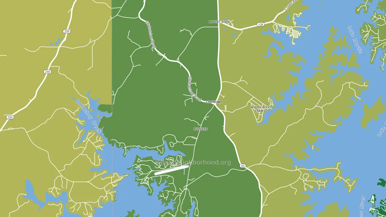 Our Town, AL block-group voter-turnout map