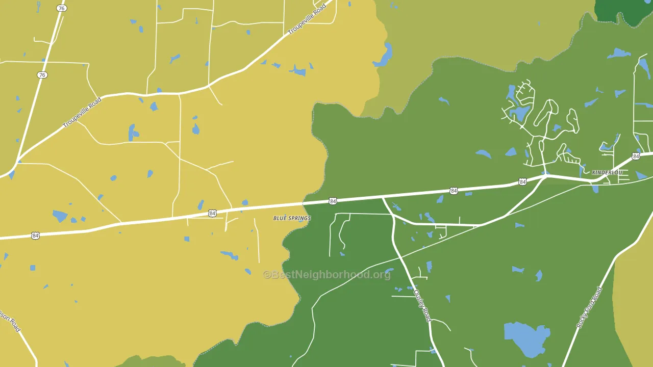 Ousley, GA block-group voter-turnout map