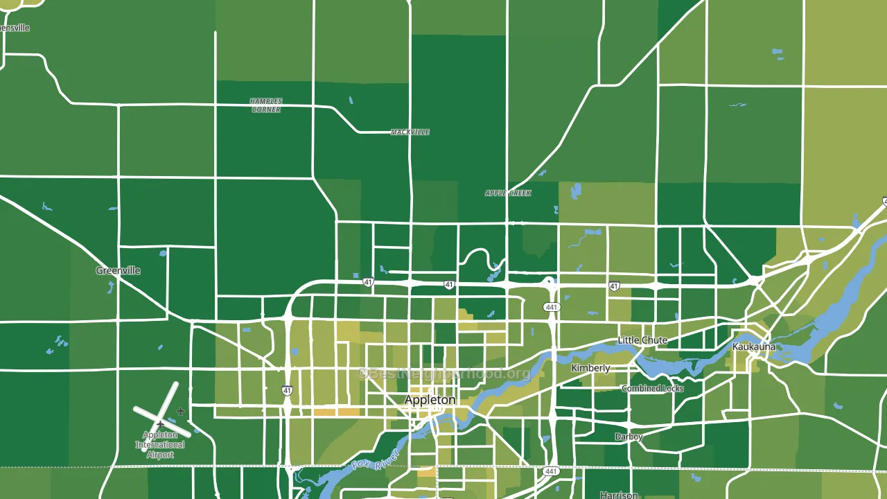 Outagamie County, WI block-group voter-turnout map