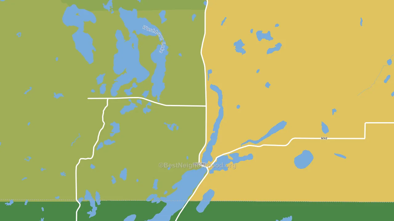 Outing, MN block-group voter-turnout map