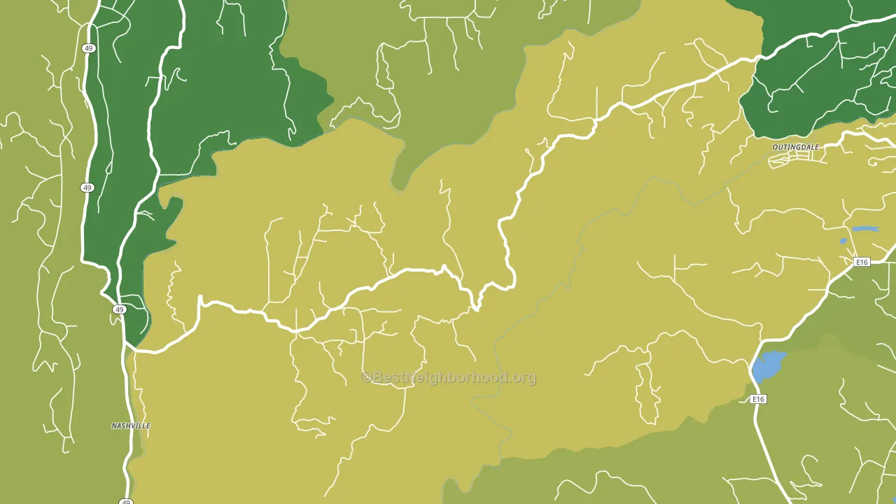 Outingdale, CA block-group voter-turnout map