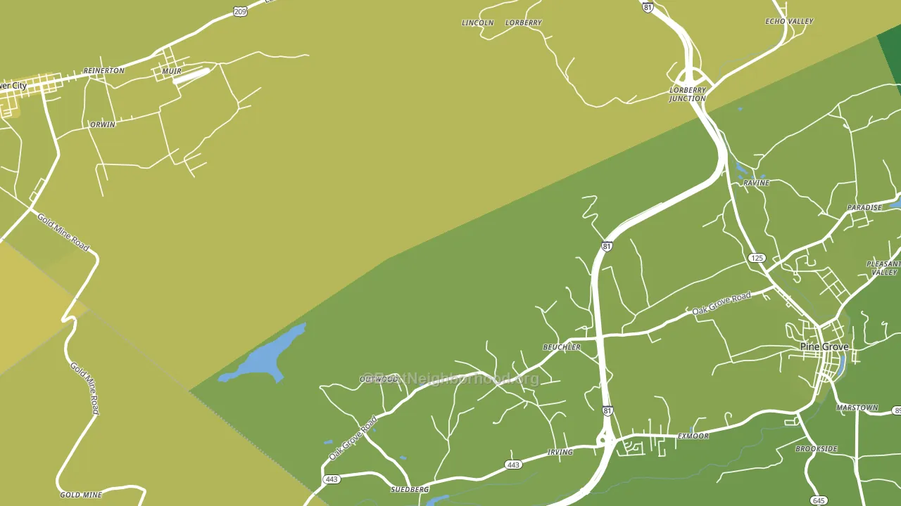 Outwood, PA block-group voter-turnout map