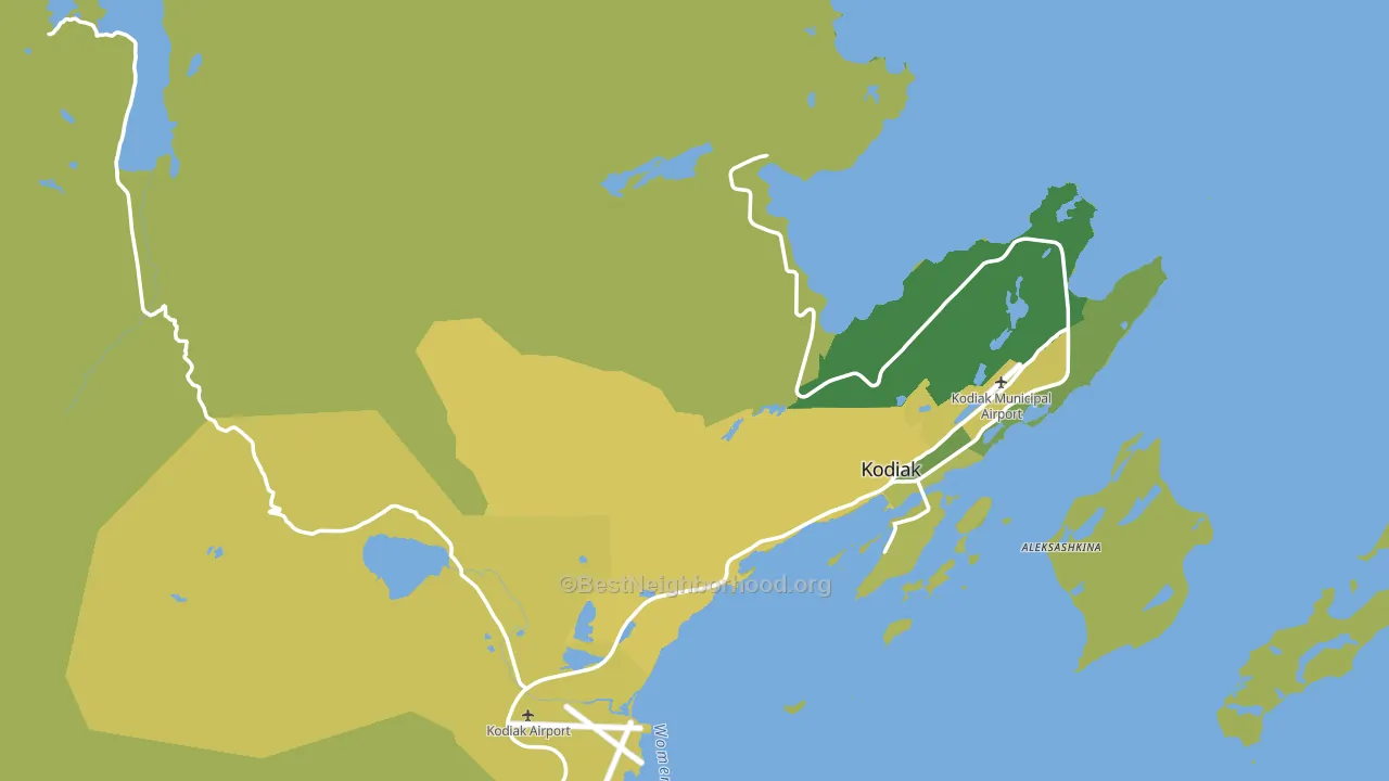 Ouzinkie, AK block-group voter-turnout map