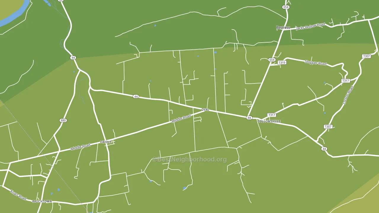 Oval, PA block-group voter-turnout map