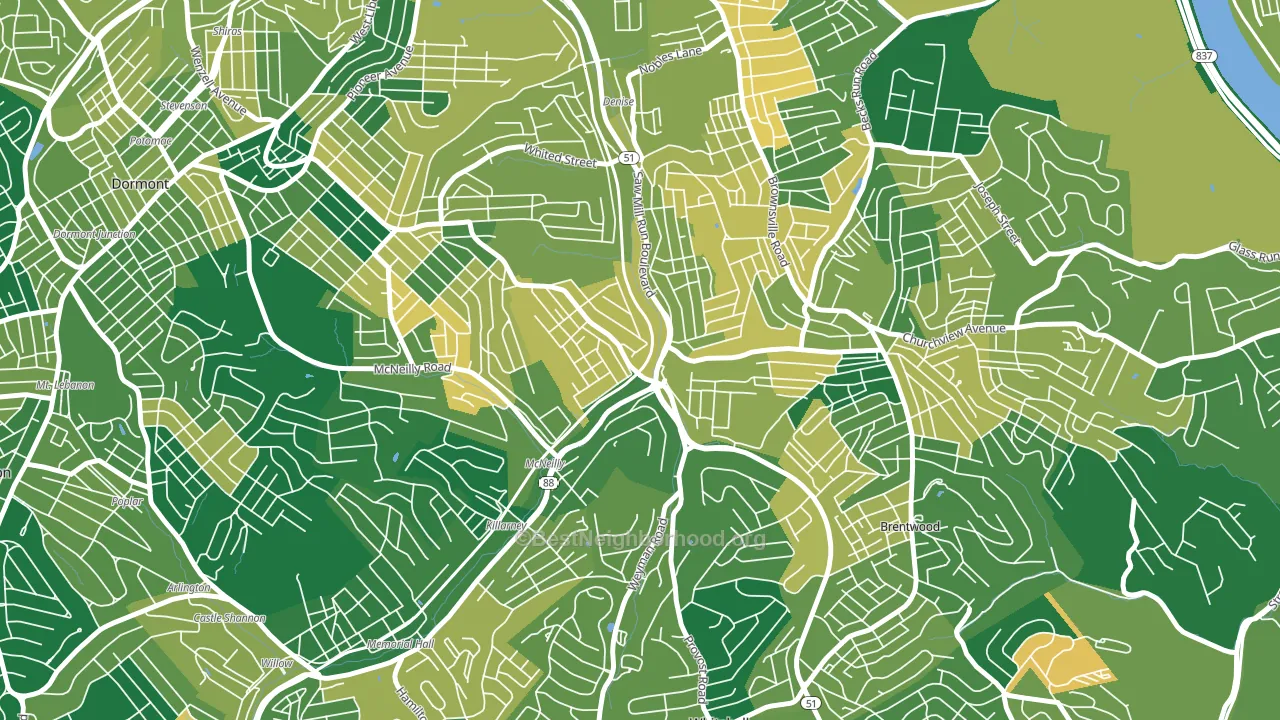 Overbrook, Pittsburgh, PA block-group voter-turnout map