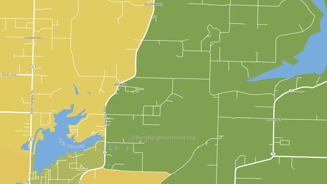 Overcup, AR block-group voter-turnout map