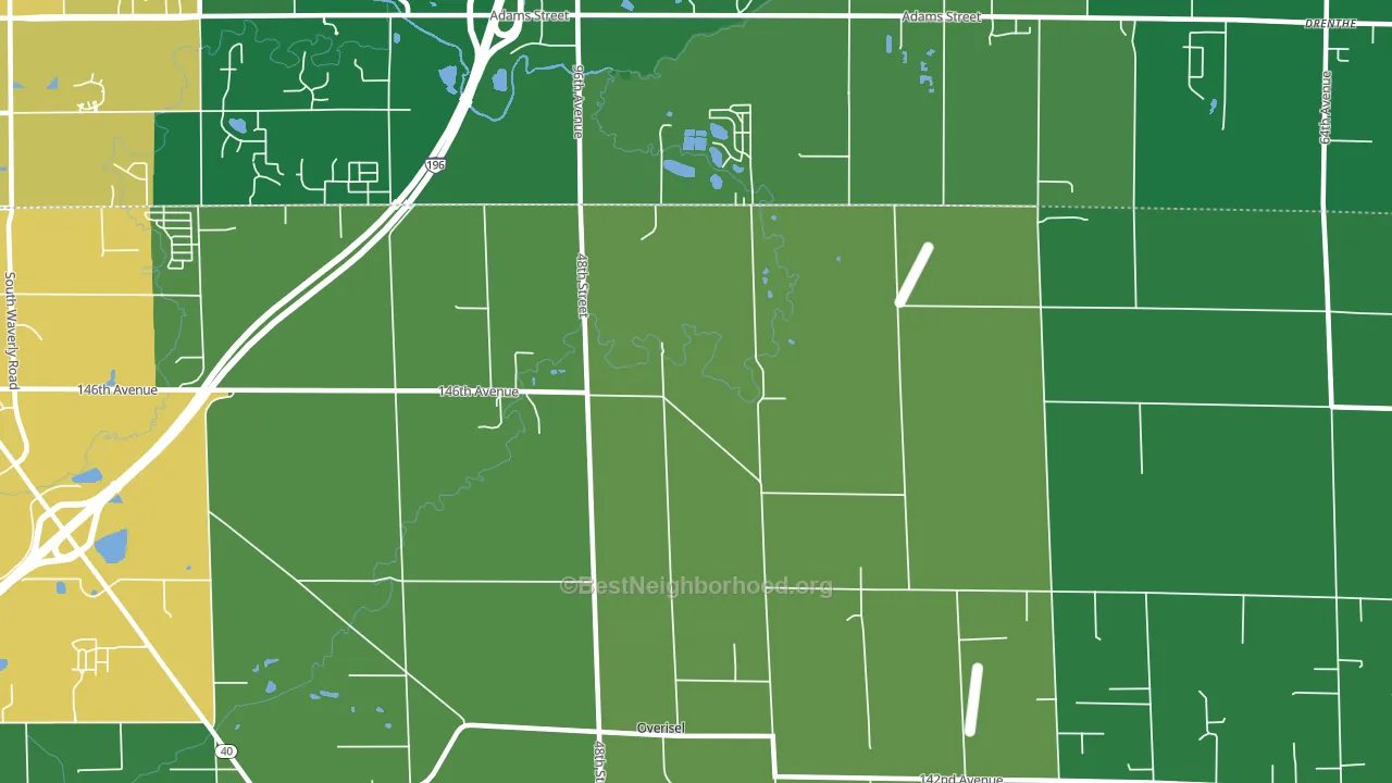 Overisel, MI block-group voter-turnout map