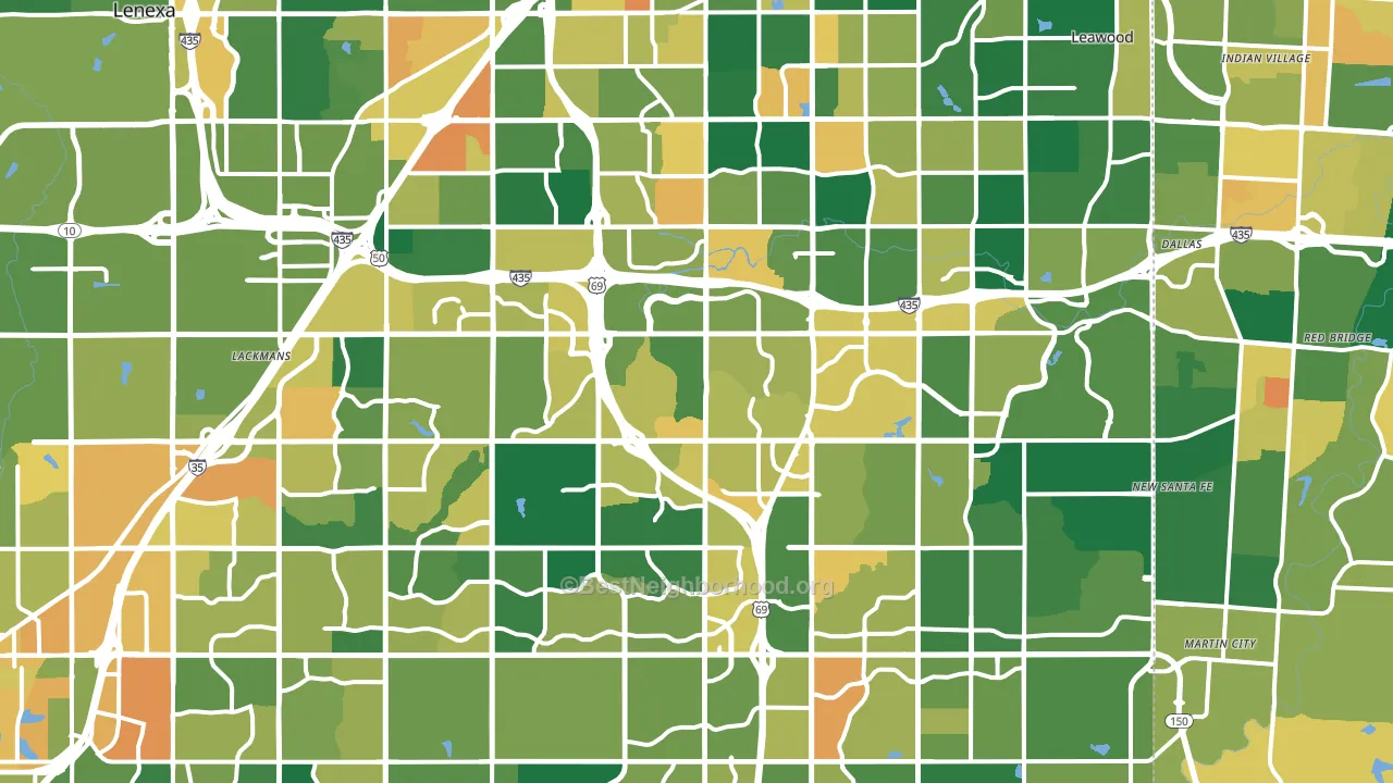 Overland Park, KS block-group voter-turnout map