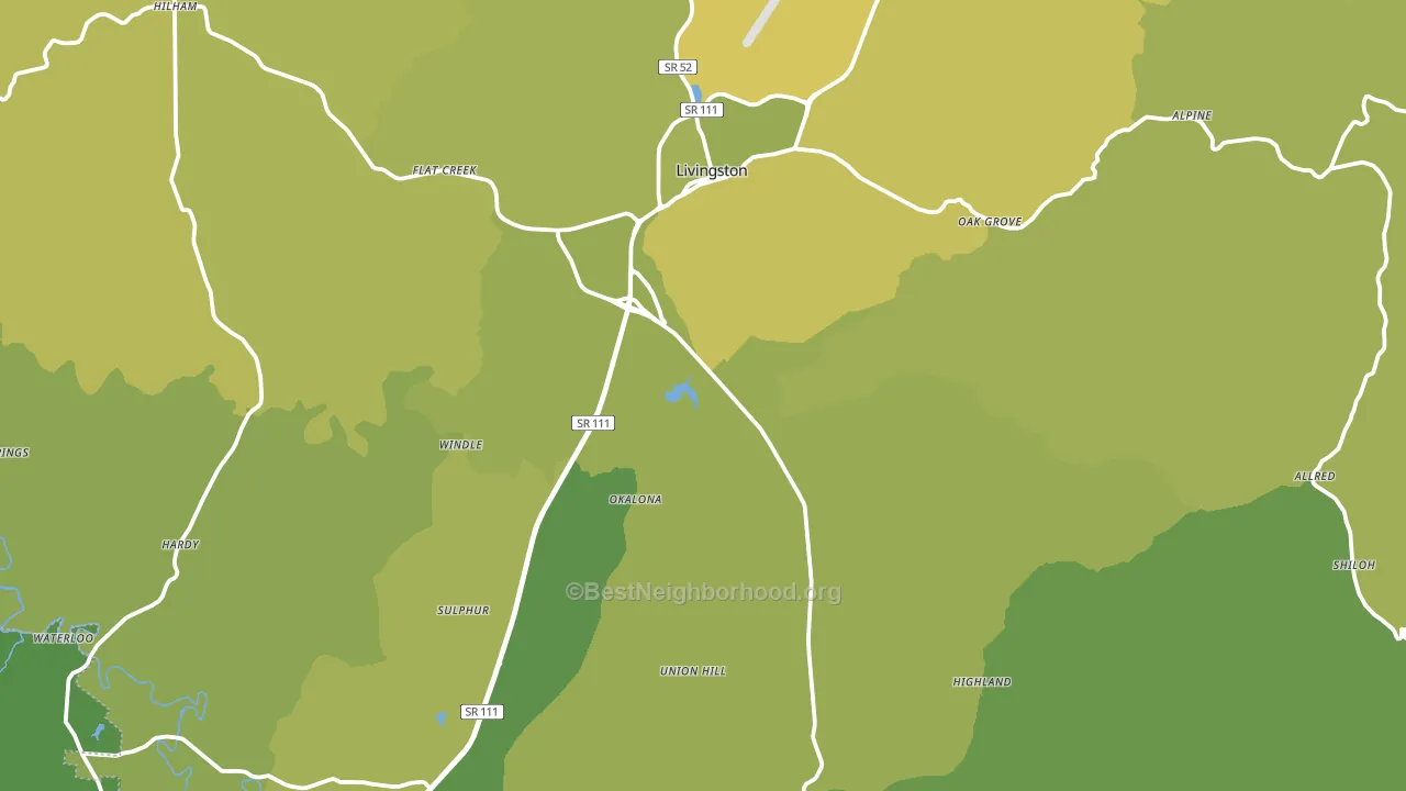 Overton County, TN block-group voter-turnout map