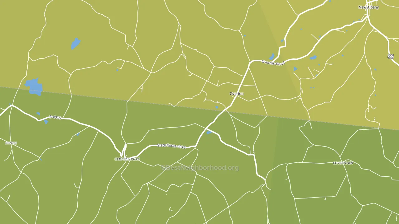 Overton, PA block-group voter-turnout map