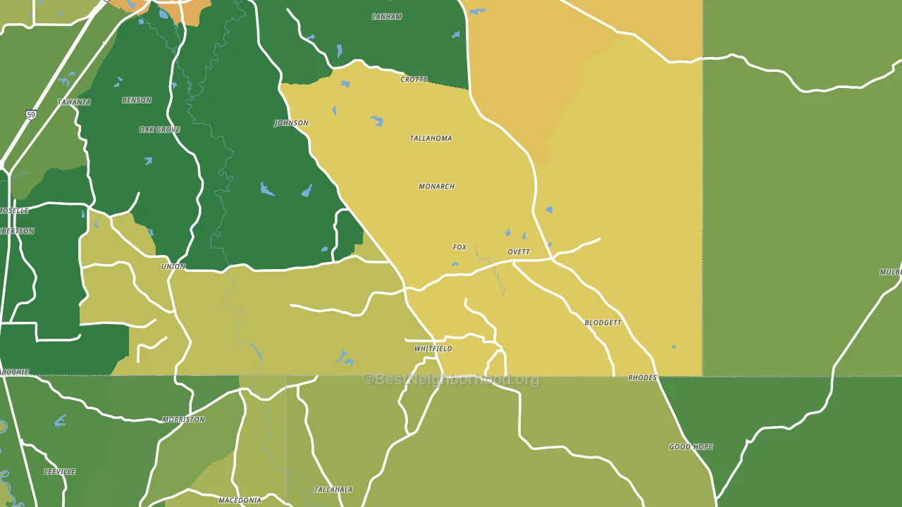 Ovett, MS block-group voter-turnout map