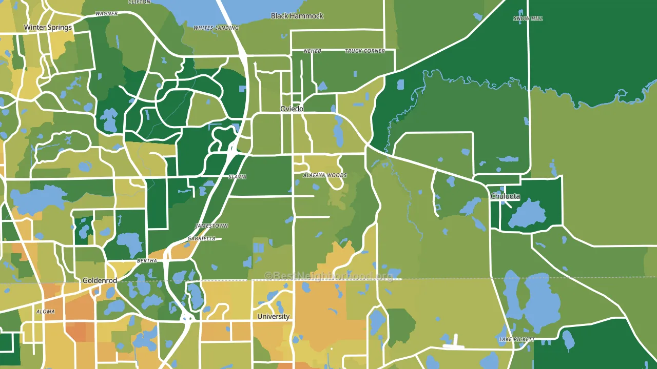 Oviedo, FL block-group voter-turnout map
