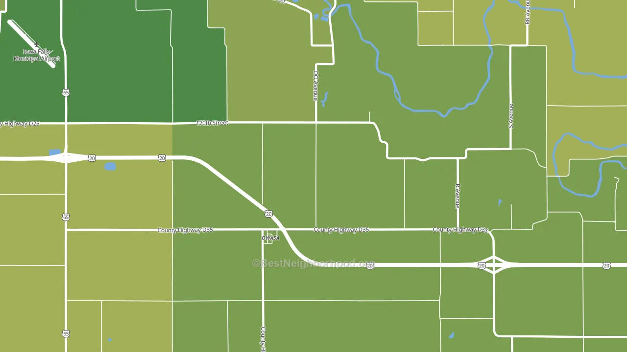 Owasa, IA block-group voter-turnout map