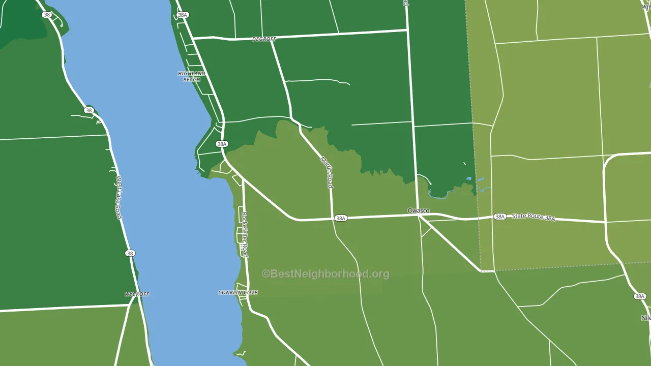 Owasco, NY block-group voter-turnout map