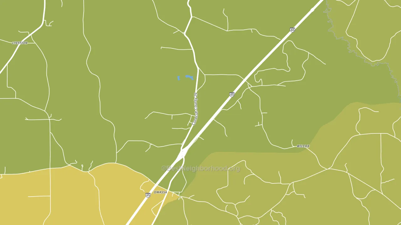 Owassa, AL block-group voter-turnout map