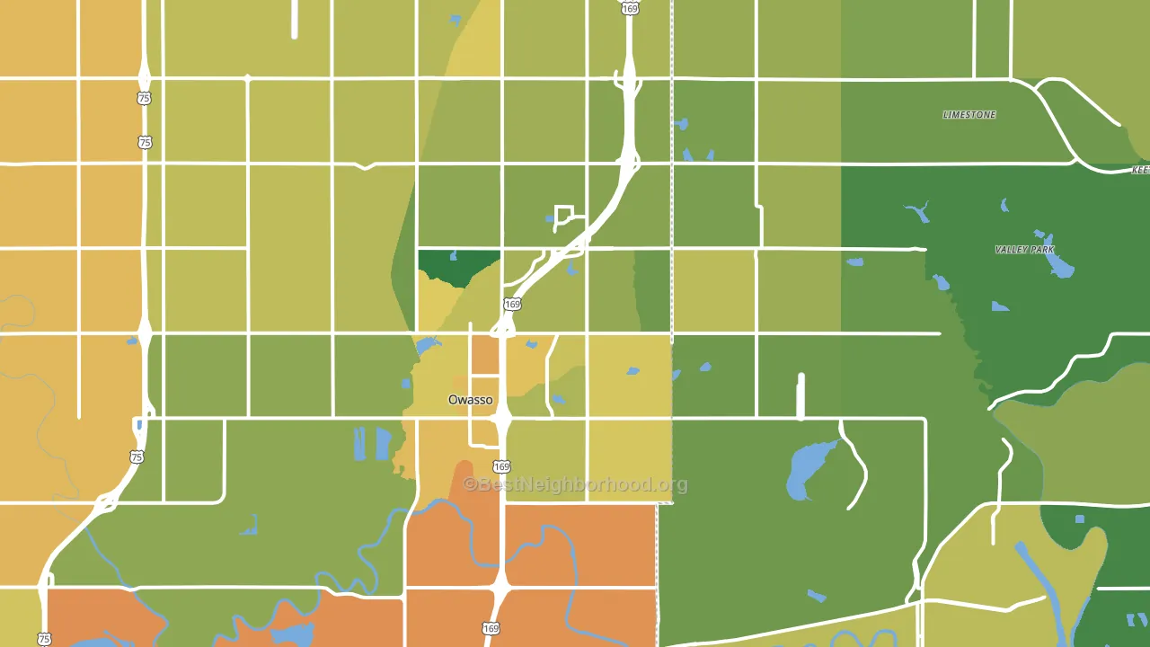 Owasso, OK block-group voter-turnout map