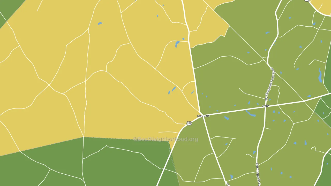 Owdoms, SC block-group voter-turnout map