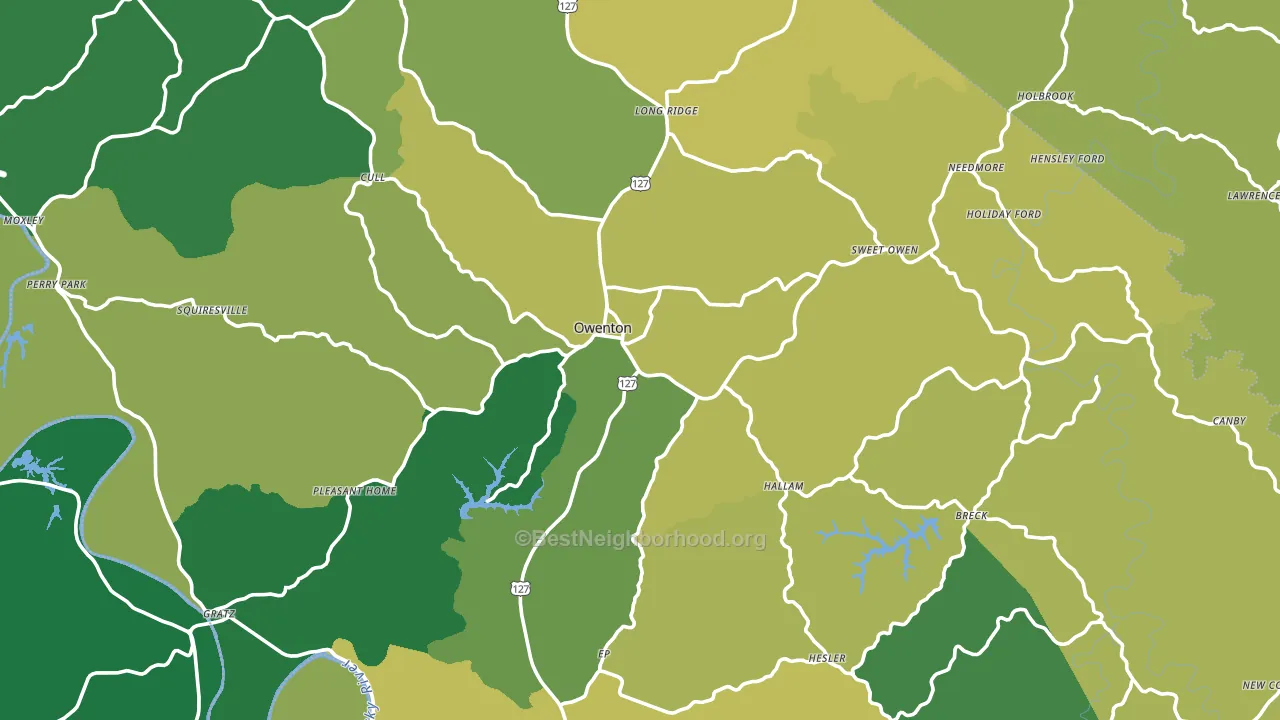 Owen County, KY block-group voter-turnout map