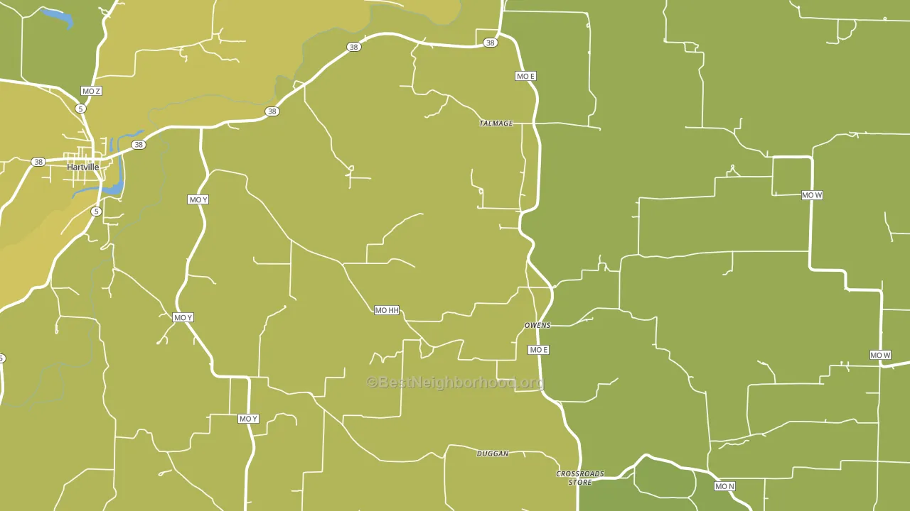Owens, MO block-group voter-turnout map
