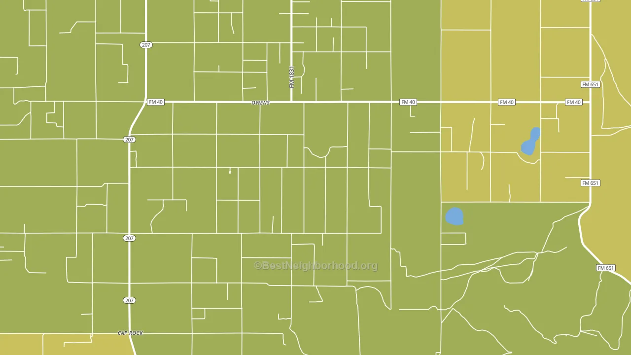 Owens, TX block-group voter-turnout map